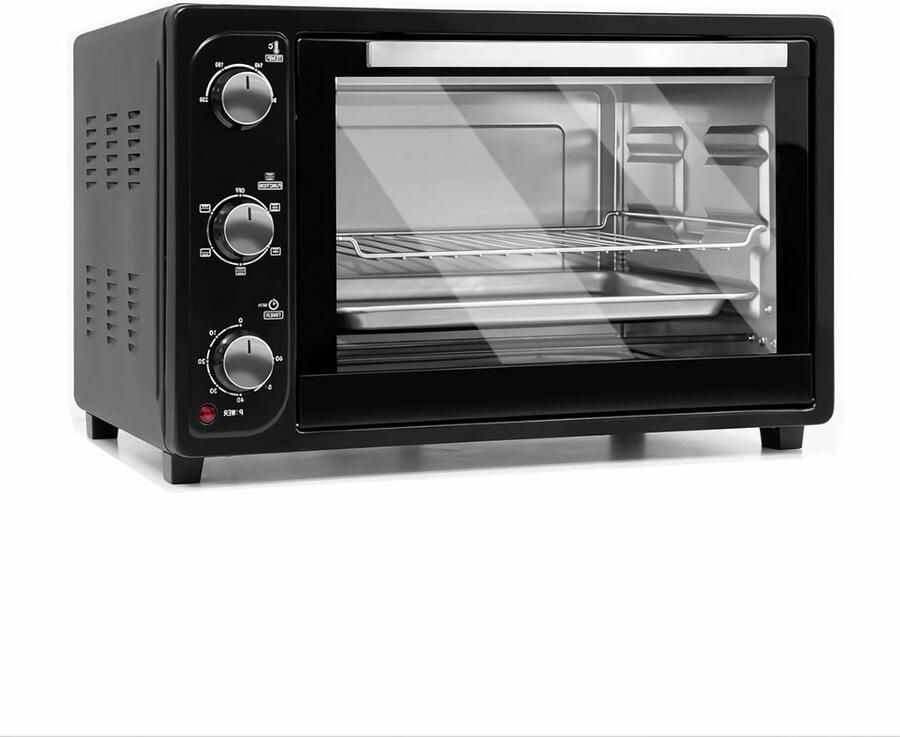 Elektrische Oven Convectieoven Aanrecht Thuis Koken Dubbele Beglazing 35 Liter Rood
