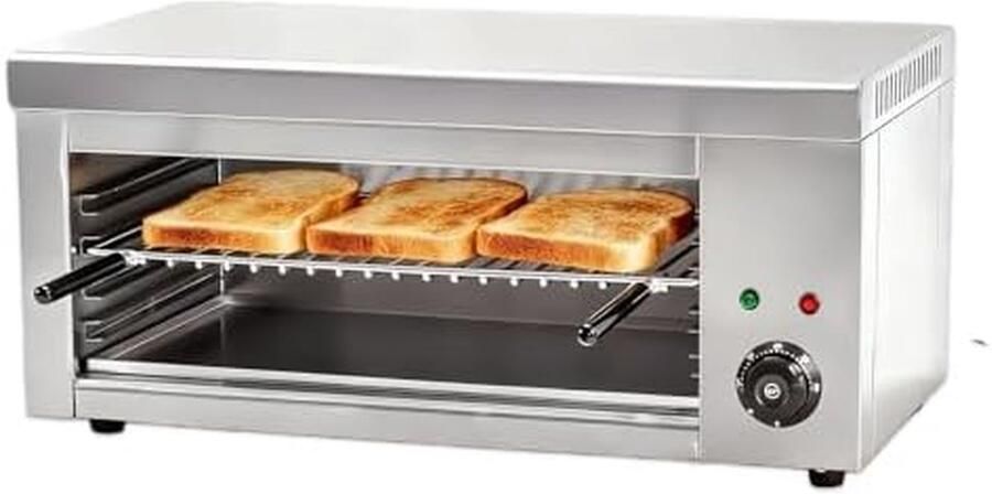 Elektrische Oven Grill Oven Professioneel Koken Thermostatische Controle 46x26 cm Zilver