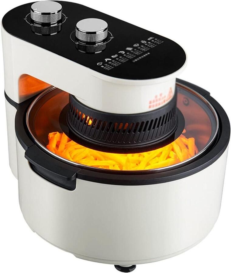 Elektrische Oven Hetelucht Friteuse Gezond Koken Zichtbaar Venster 5L Capaciteit Wit