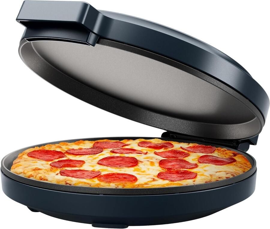 Elektrische Oven Keukenmachine Pizza Snelle Maaltijden Antiaanbak Platen 30cm Diameter Donkergrijs