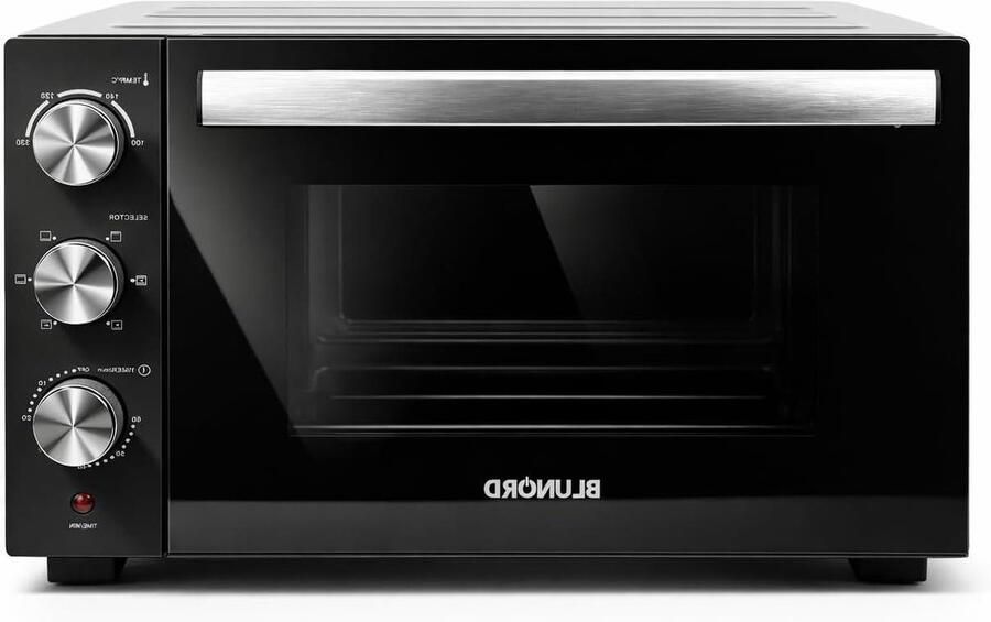 Elektrische oven Keukenoven aanrecht Gerechten bereiden Grote inhoud 63 Liter Zwart