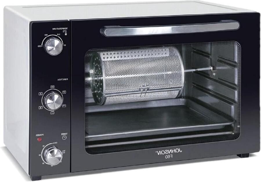Elektrische Oven Keukenoven Convectie Koken Bakken Krachtige 2000W 60 Liter Wit Zwart