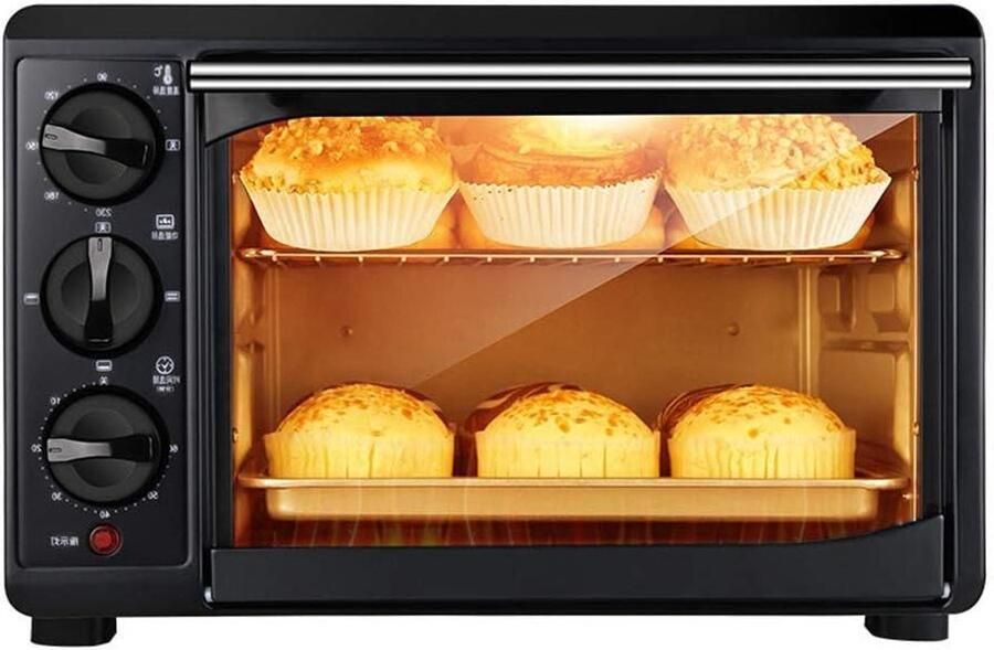 Elektrische Oven Mini Oven Bakken en Braden Onafhankelijke Temperatuurregeling 32 Liter Rood