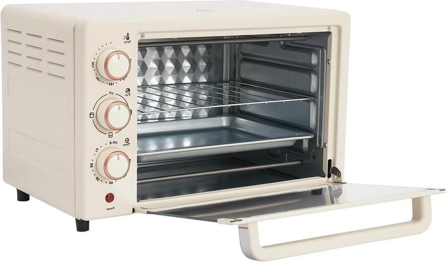 Elektrische Oven Mini Oven Brood Bakken Instelbare Temperatuur 22 Liter Wit