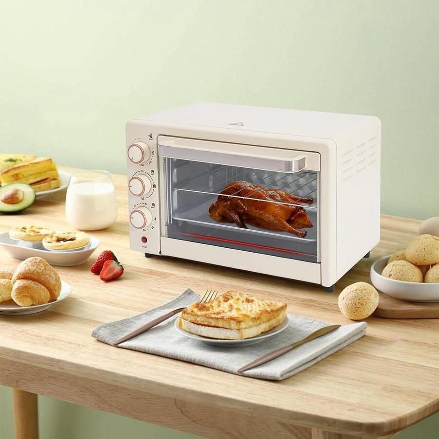 Elektrische Oven Mini Oven Feestjes en Snacks Instelbare Timer 22 Liter Wit