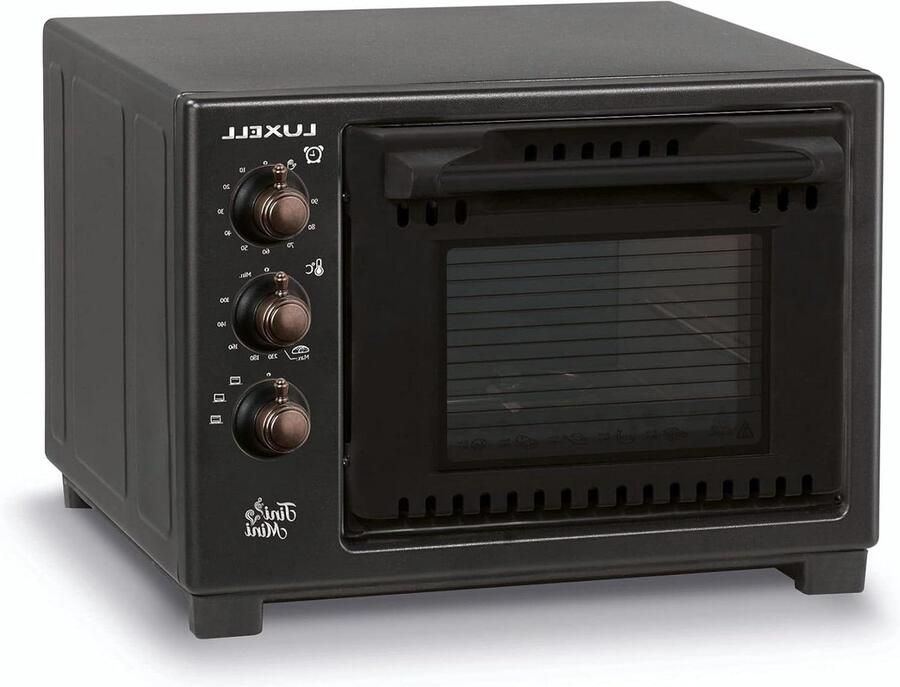 Elektrische oven Mini oven Koken en bakken Modern vintage design 20 liter Rustiek zwart