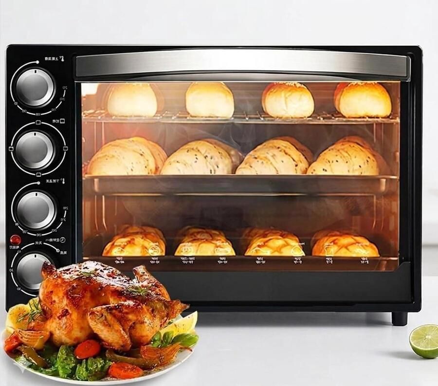 Elektrische Oven Mini Oven Thuis Koken Multifunctioneel 40 Liter Zwart
