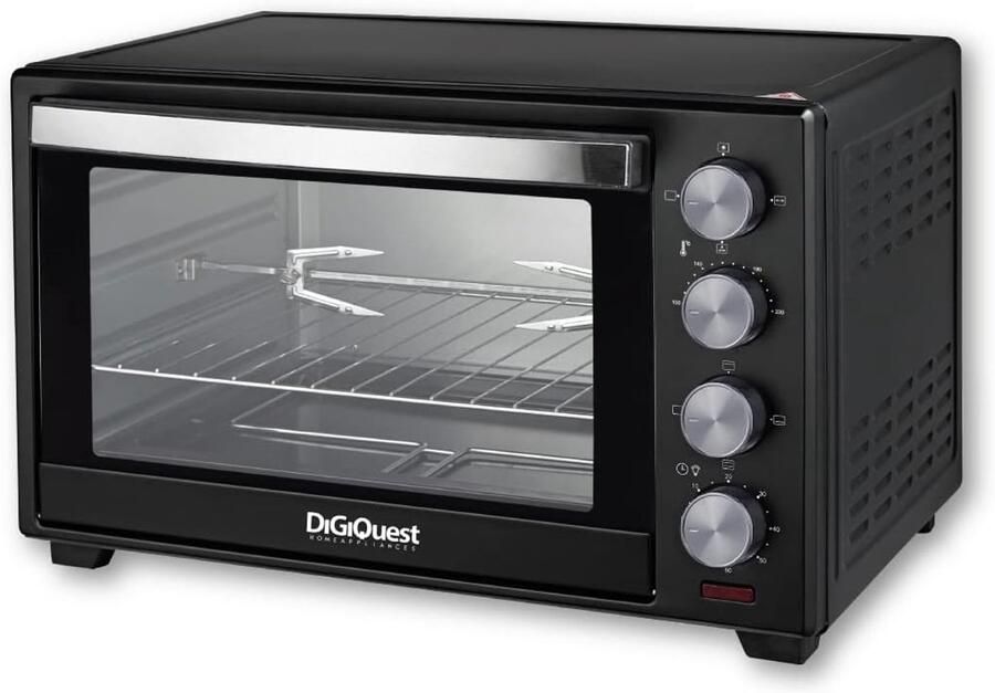Elektrische Oven Mini Oven Veelzijdig Koken Convectie Functie 38 Liter Capaciteit Zwart