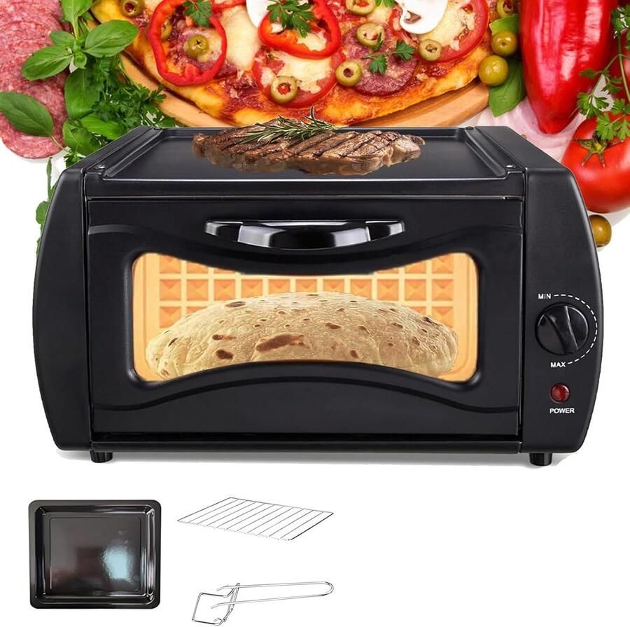 Elektrische Oven Mini Tandoor Brood Bakken Dubbele Kookcapaciteit 15 Liter Zwart