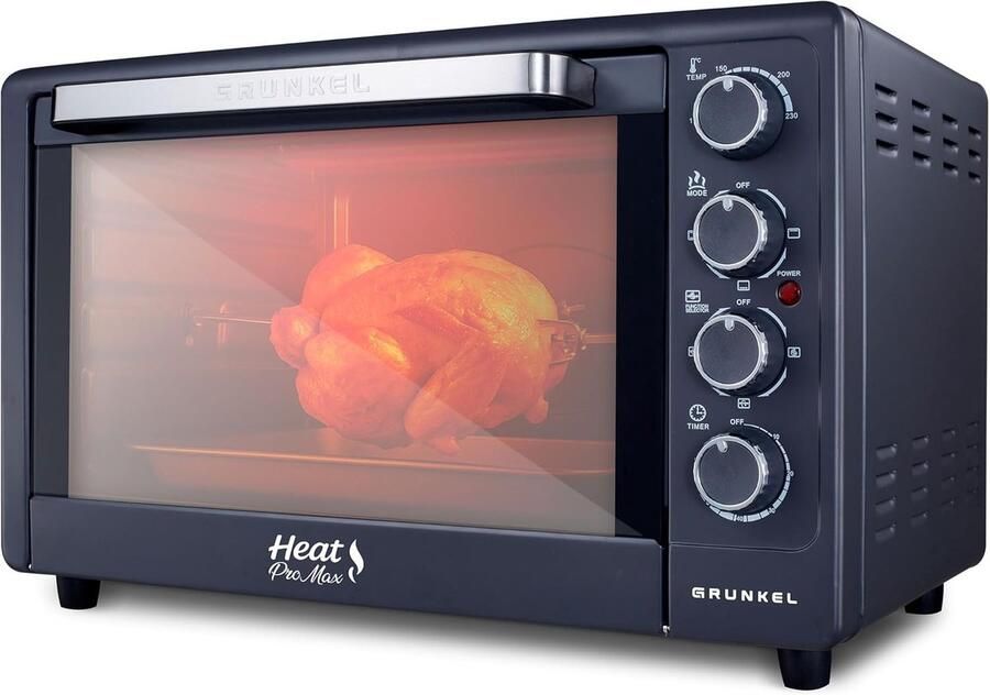 Elektrische Oven Multifunctionele Oven Koken en Bakken 3 Verwarmingsfuncties 48 Liter Antraciet