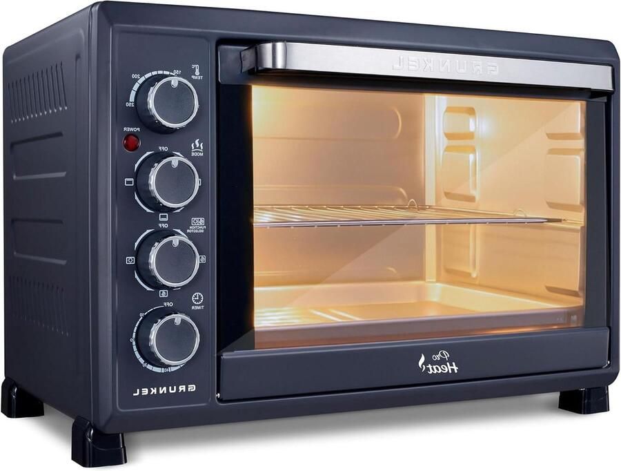 Elektrische Oven Multifunctionele Oven Maaltijden Bereiden Temperatuur tot 230°C 38 Liter Antraciet