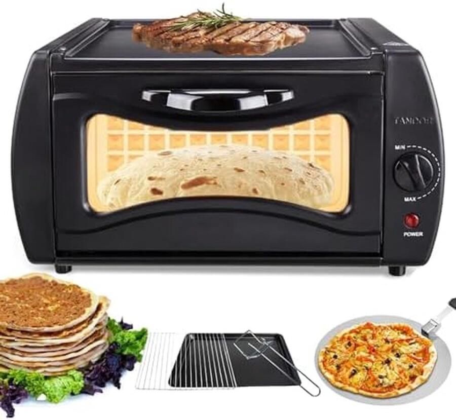 Elektrische Oven Pizza Maker Tandoori Gerechten Verstelbare Temperatuur 15 Liter Zwart