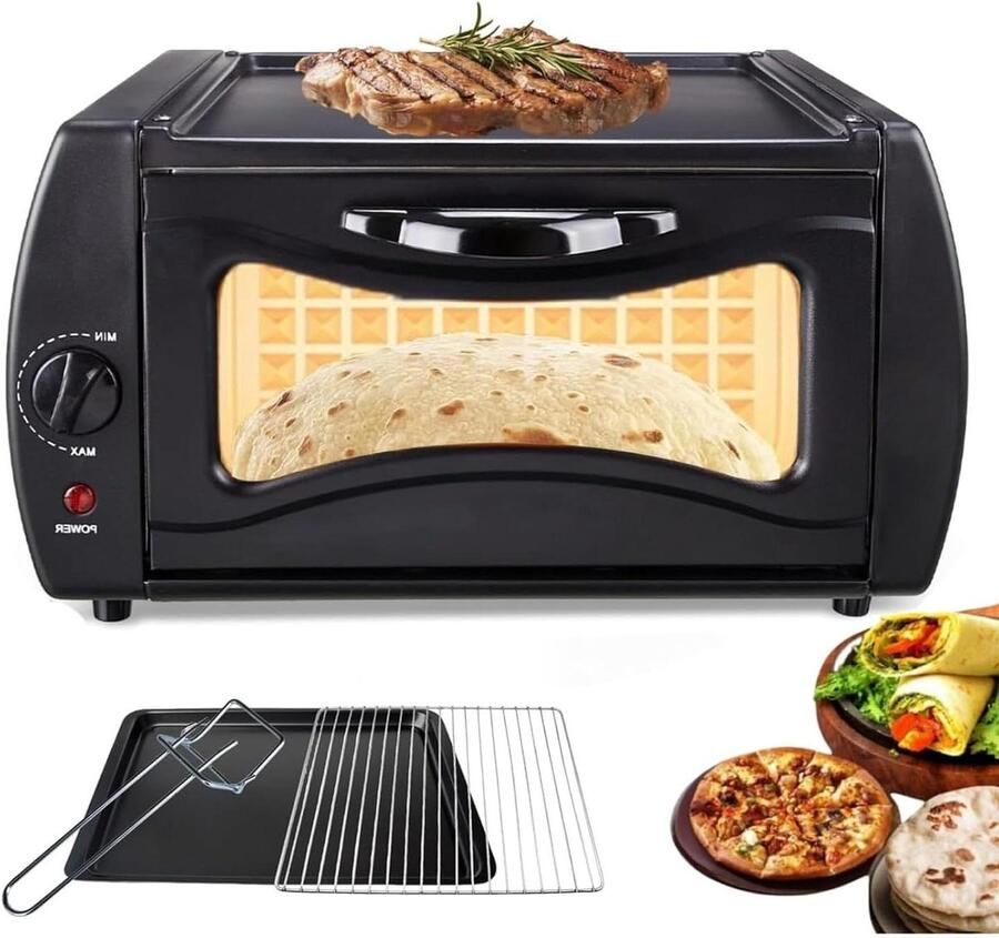Elektrische Oven Pizza Maker Thuis Koken Snelle Verwarming 15L Capaciteit Zwart
