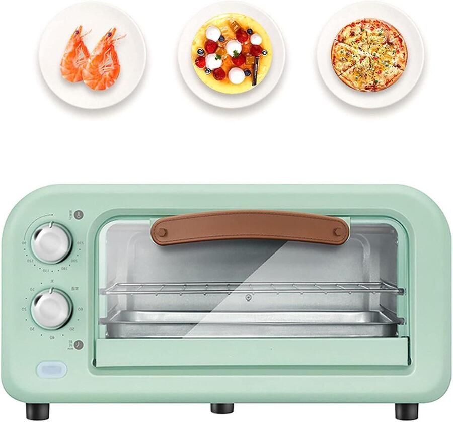 Elektrische Oven Tafelmodel Oven Koken en Bakken 60 Min Timer 12 Liter Zilver