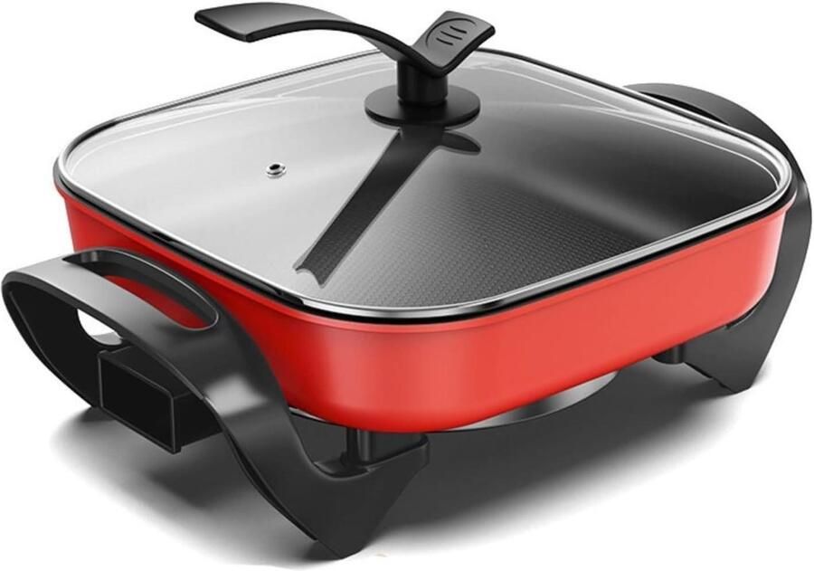 Elektrische pan Kwartet pot Snel koken Antiaanbaklaag 5 liter Rood
