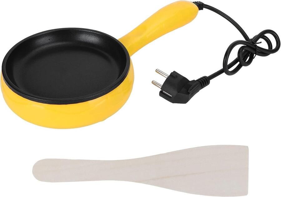 Elektrische Pan Mini Koekenpan Ontbijt Maken Antiaanbaklaag 350 W Geel