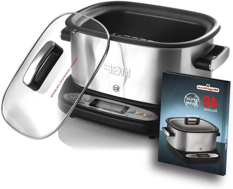 Elektrische Pan Multicooker Koken en Stomen Met Receptenboek 6 Liter Zilver