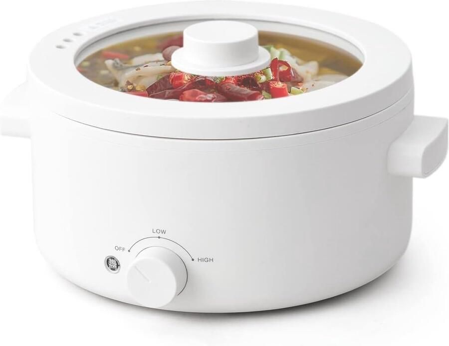 Elektrische Pan Multicooker Snel Koken Dubbele Vermogen 2 liter Wit