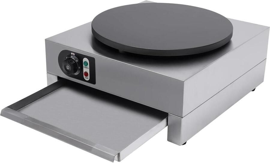 Elektrische Pan Pannenkoekenmaker Lekkere Pannenkoeken Maken 3000W Krachtig 40 cm Diameter Zilver en Zwart
