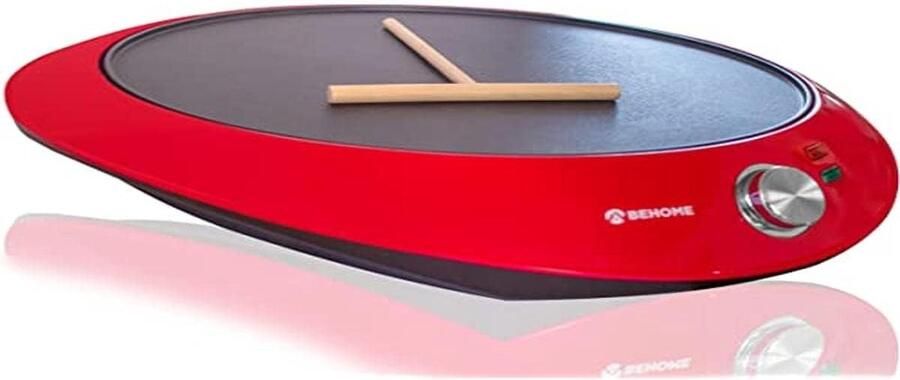 Elektrische Pannenkoekenmaker 30 cm Plaat met Anti-aanbaklaag en Deegverdeler