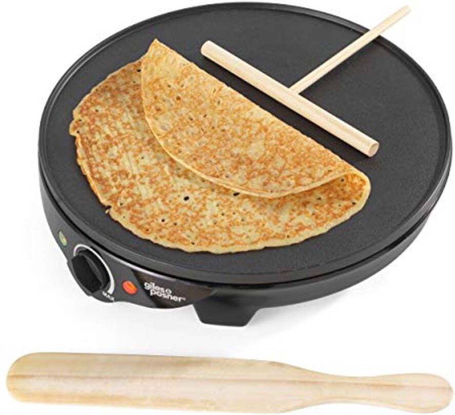 Elektrische Pannenkoekenmaker 30 cm Voor Traditionele Franse Pannenkoeken en Galettes met Instelbare Temperatuur