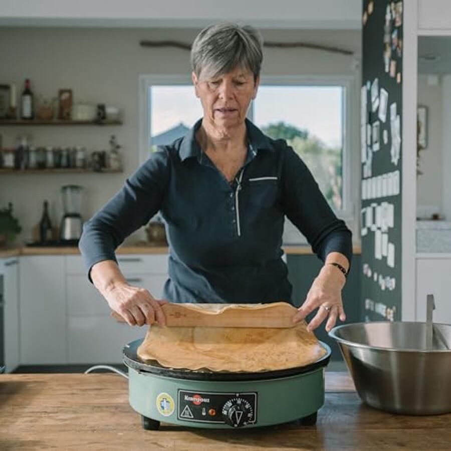 Elektrische Pannenkoekenmaker Billig 40 cm Gietijzeren Plaat voor Traditionele Bretonse Pannenkoeken - Foto 5