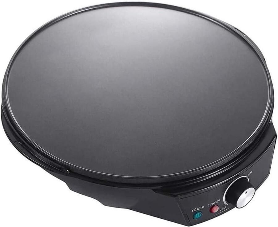 Elektrische Pannenkoekenmaker Crêpe Apparaat Thuis Bakken Instelbare Temperatuur 30 cm Diameter Zwart