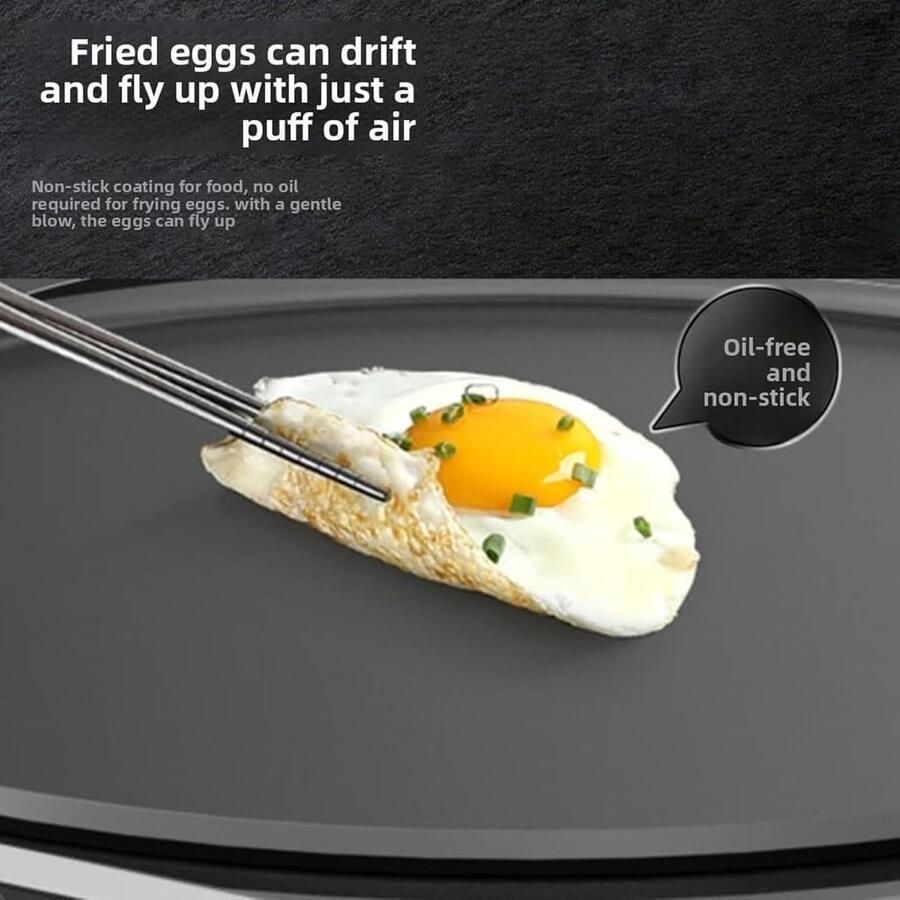 Elektrische Pannenkoekenmaker Crêpe Pan Pizza Snelle Maaltijden Bereiden Opvouwbaar Ontwerp 40x40CM Groot Zwart