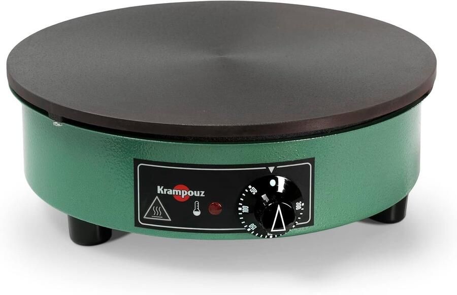 Elektrische Pannenkoekenmaker Crêpemaker Grillplaat Traditionele Pannenkoeken Maken Bewerkt Gietijzer Diameter 35 cm Groen