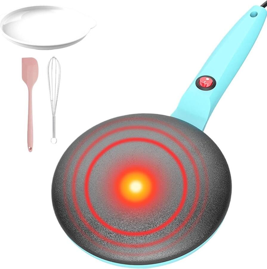 Elektrische pannenkoekenmaker elektrische pannenkoekenmaker kookplaat met antiaanbaklaag 19 cm instant crêpe-maker grillplaat crêpe-maker elektrische pannenkoekenpan automatische