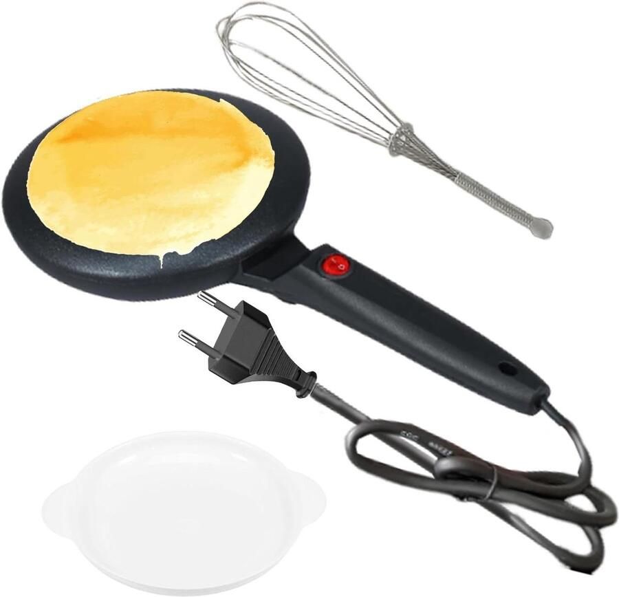 Elektrische Pannenkoekenmaker Pannenkoekenpan Snelle Maaltijden Automatische Temperatuurregeling 20 cm Diameter Zwart