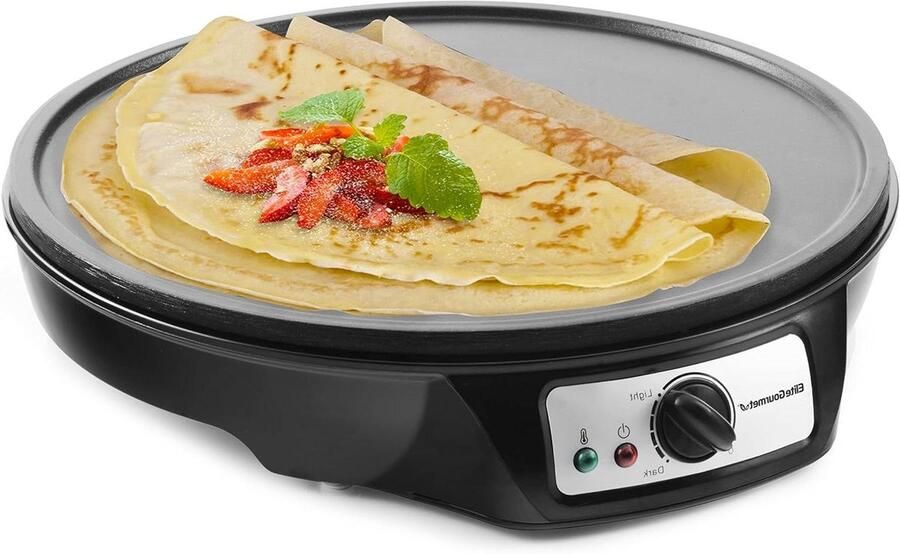 Elektrische Pannenkoekenmaker Pannenkoekenplaat Bakplaat Snel Ontbijt Maken Antiaanbaklaag 30.5 cm Zwart