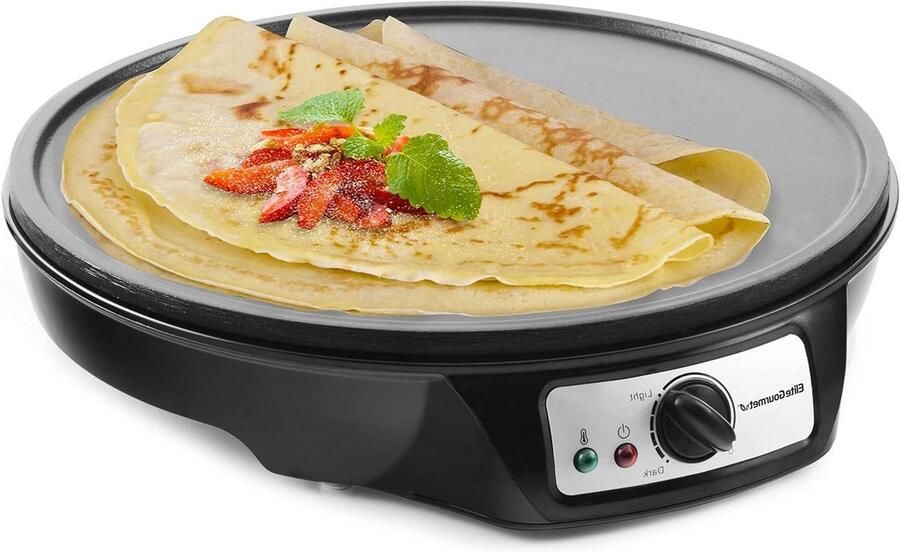 Elektrische Pannenkoekenmaker Pannenkoekenplaat Crêpe Maker Snelle Ontbijtjes Niet-klevend Oppervlak 305 cm Zwart