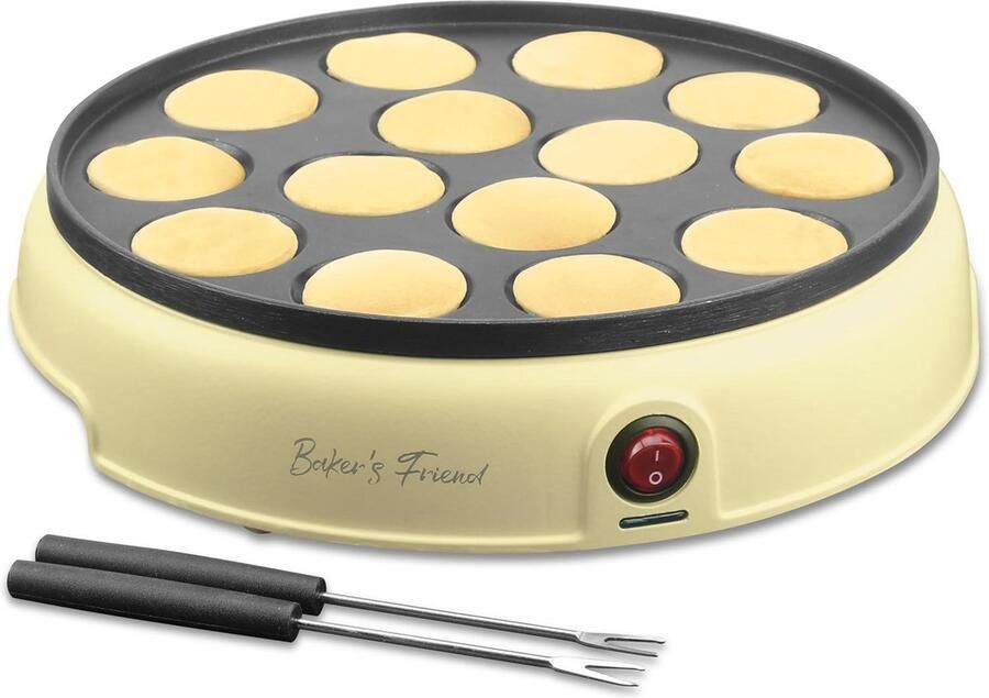 Elektrische Pannenkoekenmaker voor 14 Mini Pannenkoekjes Poffertjespan met Antiaanbaklaag