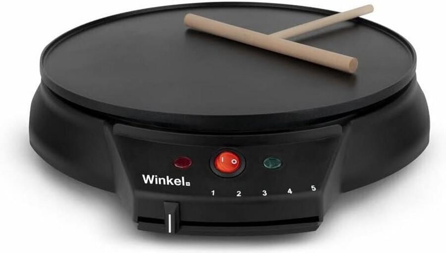 Elektrische Pannenkoekenpan 30 cm Met Anti-aanbaklaag en 5 Warmtestanden Inclusief Spatel en Verdeelhoutje