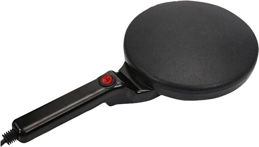 Elektrische Pannenkoekenpan Grote Plaat Snel Ontbijt Antiaanbaklaag 20 cm Diameter Zwart Goud