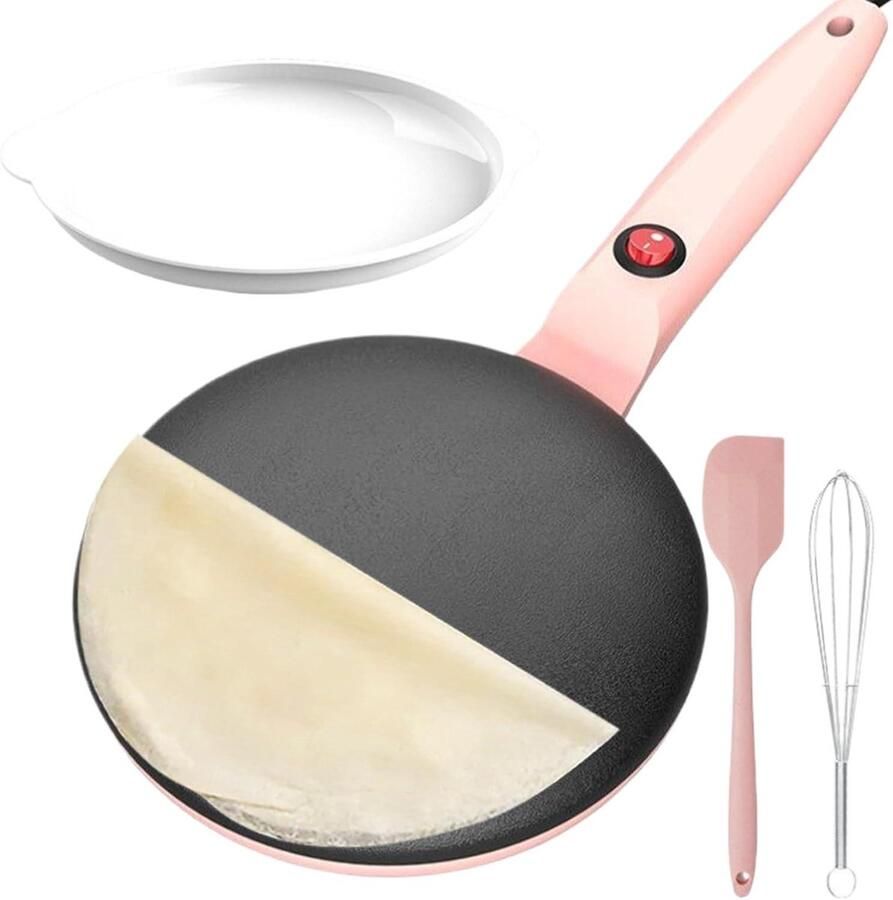Elektrische Pannenkoekenpan Omeletmaker Snelle Maaltijden Automatische Temperatuurregeling 78 inch Roze