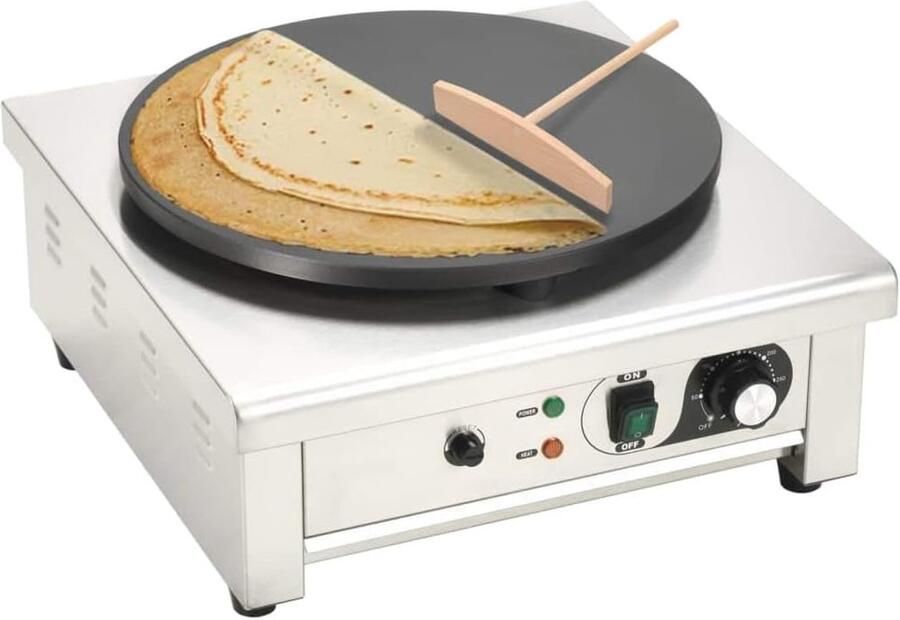 Elektrische Pannenkoekenplaat Crêpe Pan Lekkere Pannenkoeken Maken Met Uitneembaar Dienblad 40 cm Diameter Zwart
