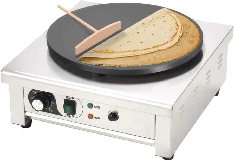 Elektrische Pannenkoekenplaat Crêpepan Plaat Pannenkoeken Bakken Professioneel Gebruik 40 cm Diameter Zwart