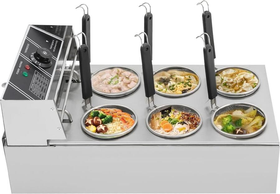 Elektrische Pastakoker Professionele Kookpan Grote Porties Koken Instelbare Temperatuur 20 Liter Capaciteit Zilver