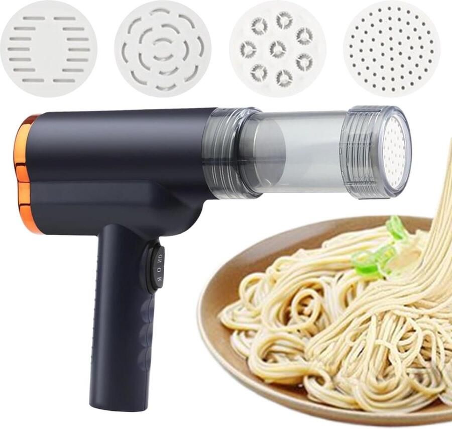 Elektrische Pastamaker Automatisch Deegapparaat Verse Pasta Maken Draadloos en Snel 200g Capaciteit Blauw