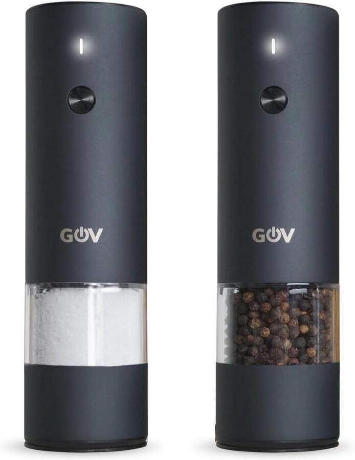 Elektrische Peper- en Zoutmolen Set 45 ml USB-C Oplaadbaar 6 Verstelbare Maalgroottes Stijlvol Design met LED-Lampje