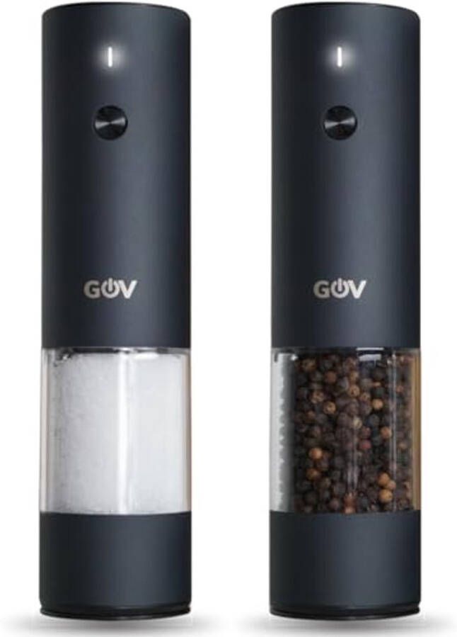 Elektrische Peper en Zoutmolen Set Oplaadbaar via USB-C 6 Verstelbare Maalgroottes Stijlvol Zwart RVS Ontwerp met LED Verlichting