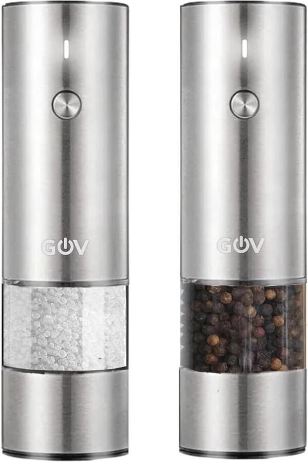 Elektrische Peper- en Zoutmolen Set RVS USB-C Oplaadbaar 6 Verstelbare Maalgroottes 45 ml Inhoud met LED-verlichting