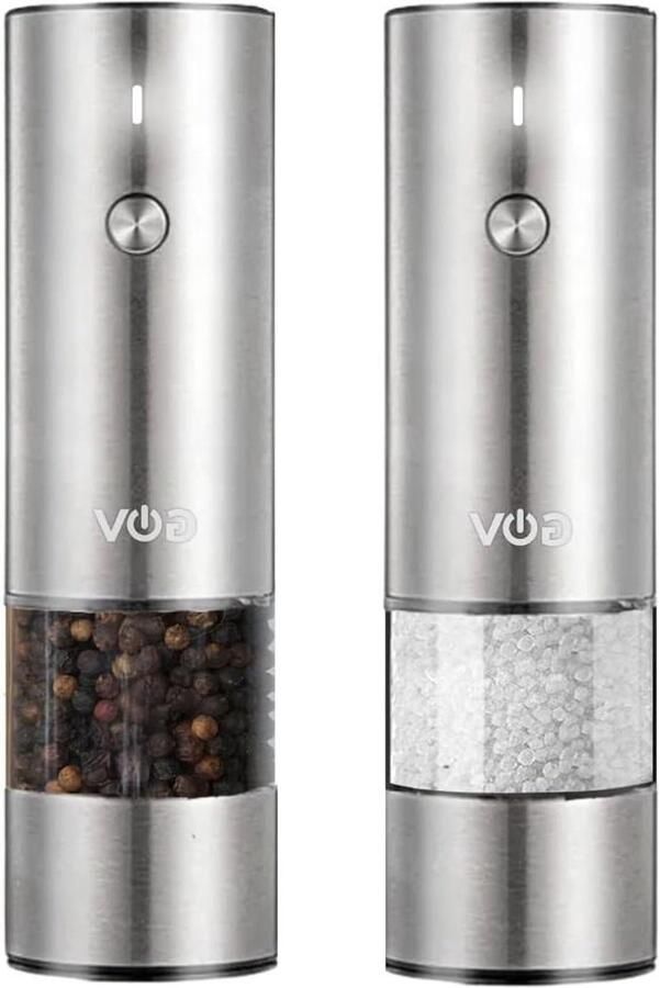 Elektrische Peper Zoutmolen Kruidenmolen Set Kruiden Malen USB-C Oplaadbaar 45 ml RVS