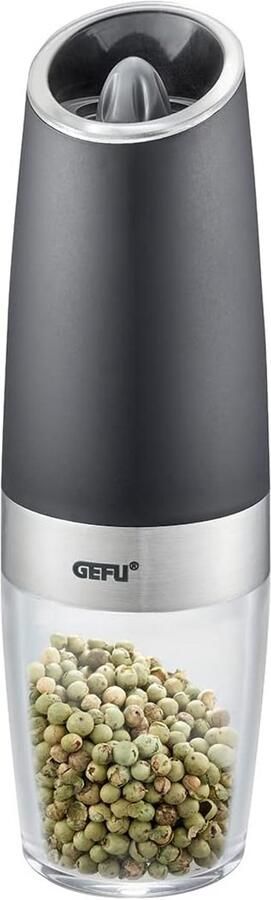 Elektrische pepermolen met keramisch maalwerk GIVA elektrische pepermolen met LED en transparante zoutmolen