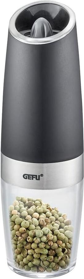 Elektrische pepermolen met keramisch maalwerk GIVA elektrische pepermolen met LED en transparante zoutmolen