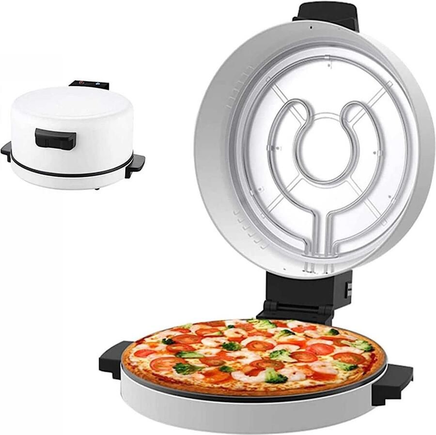 Elektrische Pizza Maker Multi Fornuis Maaltijden Bereiden Dubbelzijdige Platen 1800-2000W Zwart