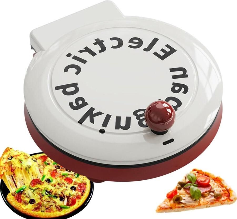 Elektrische Pizza Maker Pannenkoekenpan Omeletmaker Snelle Maaltijden Bereiden Dubbelzijdige Verwarming 23 cm Rood