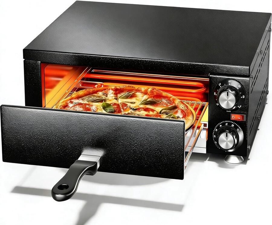 Elektrische Pizza Oven Aanrecht Oven Snel Bakken Gelijkmatige Verwarming 300 Graden Zilver - Foto 1